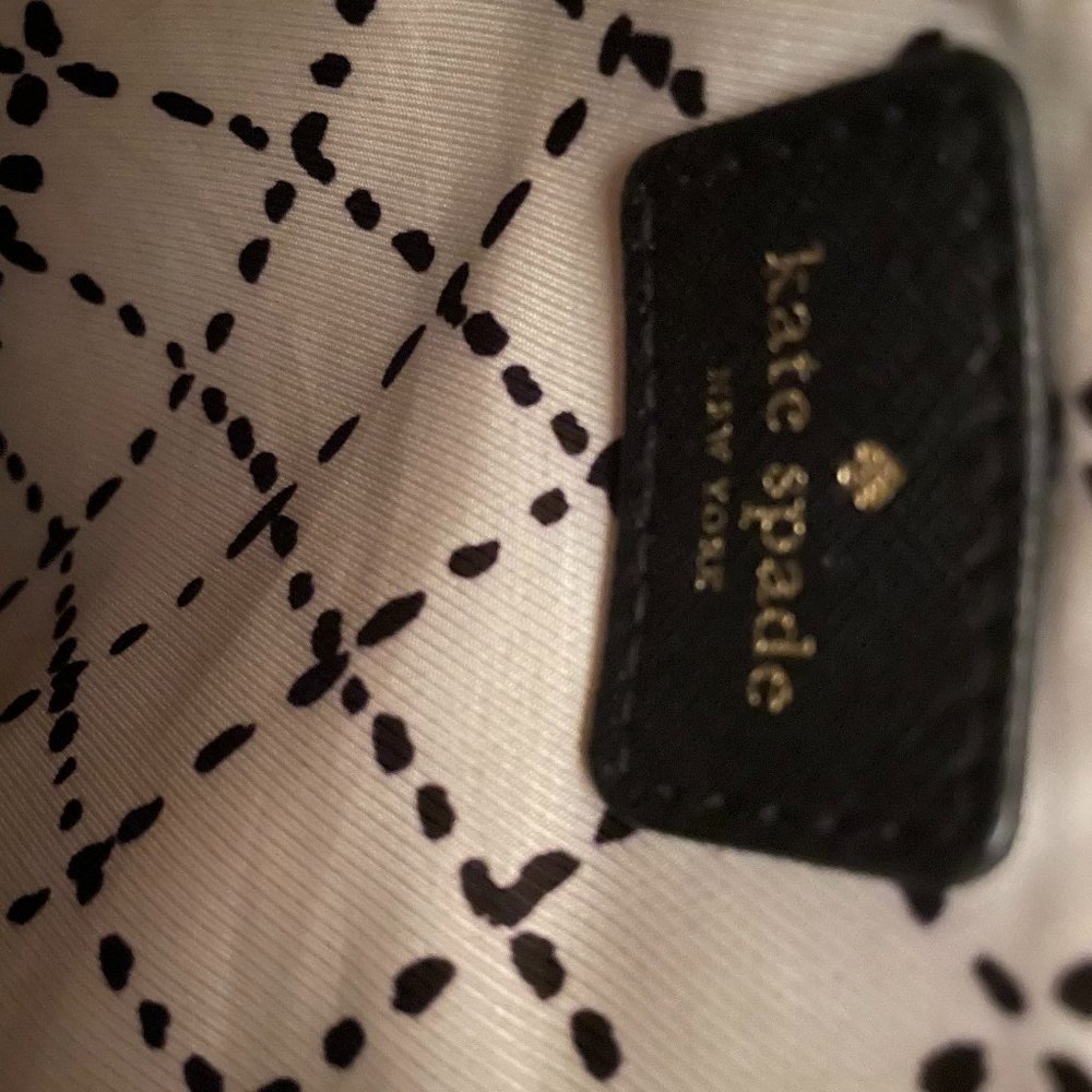 Authentic Kate Spade Tote Purse- Black & Taupe - Picture 4 of 4